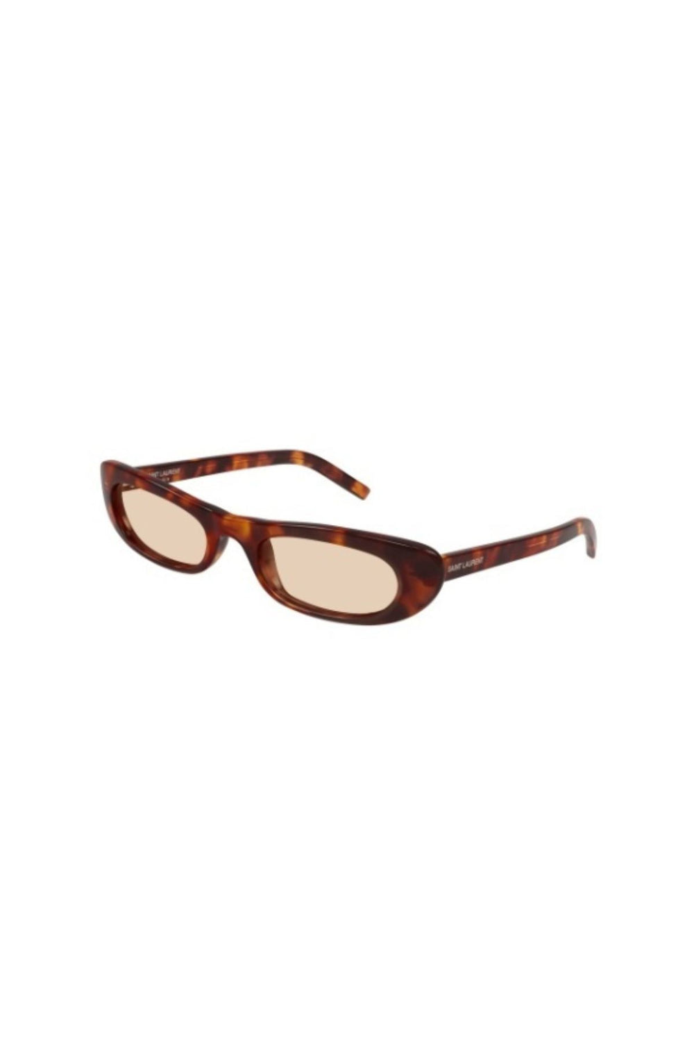 SL557SHADE008 Havana by Saint Laurent - narrow oval sunglasses with havana frame and brown lenses, perfect for vintage inspired styling.