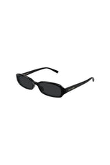 SL872ERIN001 Black by Saint Laurent - slim rectangular sunglasses with black frame and lenses, perfect for modern 90s inspired styling.