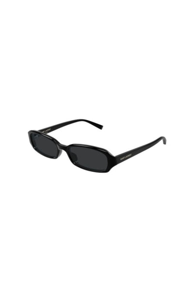 SL872ERIN001 Black by Saint Laurent - slim rectangular sunglasses with black frame and lenses, perfect for modern 90s inspired styling.