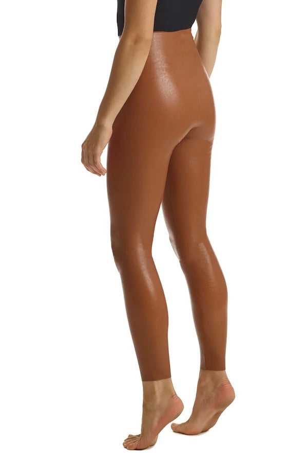 Commando | Faux Leather Legging W/ Perfect Control Cocoa | Girls With Gems