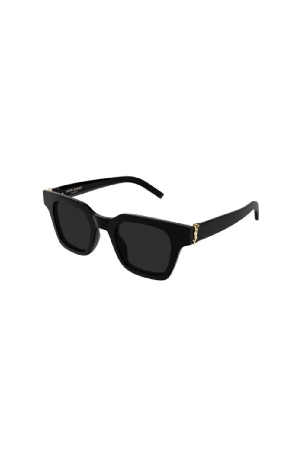 SLM157001 Black by Saint Laurent - rectangular acetate sunglasses with YSL monogram hinge and black lenses, perfect for bold everyday styling.
