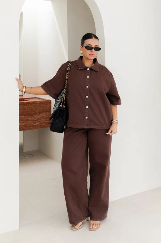 Jaz Hand Denim Shirt Chocolate