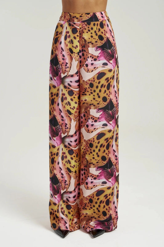 Sally Pant Orchid by Summi Summi – relaxed cupro blend pants with vibrant seasonal print for elevated summer styling.