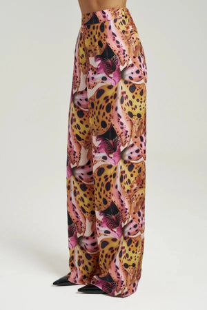Sally Pant Orchid by Summi Summi – relaxed cupro blend pants with vibrant seasonal print for elevated summer styling.