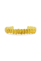 Samira Bracelet by Amber Sceats – sculptural 24k gold plated bracelet with textured fan detailing.