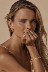 Samira Ring by Amber Sceats – sculptural 24k gold plated ring with textured fan detailing.