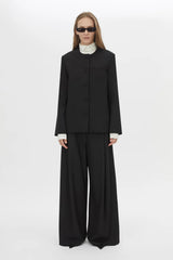 San Jacket Black by Camilla and Marc - fitted collarless blazer with covered buttons and sleek tailoring, perfect for refined work or evening styling.
