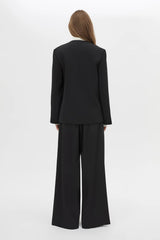 San Jacket Black by Camilla and Marc - fitted collarless blazer with covered buttons and sleek tailoring, perfect for refined work or evening styling.