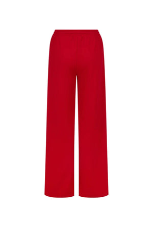 Santo Trackpant in Cherry Pie by Araminta James, wide-leg trackpant in luxe sports sheen with contrast trims, elastic waistband, and side pockets for relaxed, elevated styling.