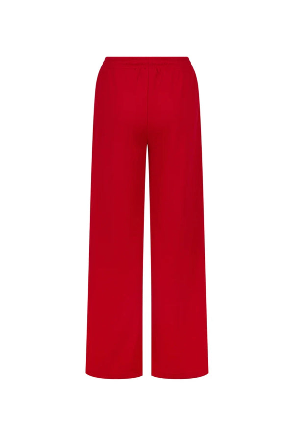 Santo Trackpant in Cherry Pie by Araminta James, wide-leg trackpant in luxe sports sheen with contrast trims, elastic waistband, and side pockets for relaxed, elevated styling.