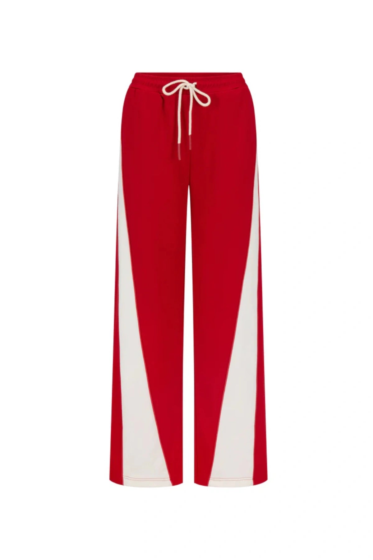 Santo Trackpant in Cherry Pie by Araminta James, wide-leg trackpant in luxe sports sheen with contrast trims, elastic waistband, and side pockets for relaxed, elevated styling.