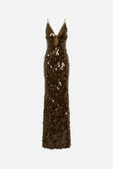 Sapphire Sequin Maxi Dress Plantation by Misha - plunging sequin maxi dress with spaghetti straps and body-con silhouette, perfect for statement evenings.