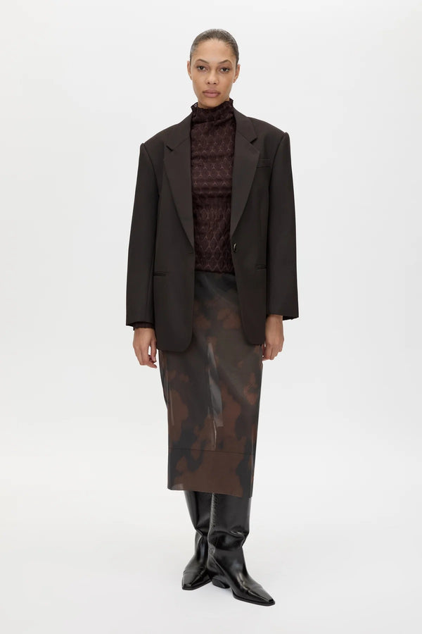 Saxony Oversized Blazer Espresso by Camilla and Marc - oversized blazer with structured shoulders and wool blend, designed for a polished modern look.