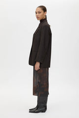Saxony Oversized Blazer Espresso by Camilla and Marc - oversized blazer with structured shoulders and wool blend, designed for a polished modern look.