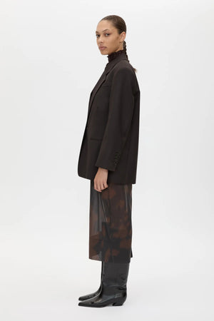 Saxony Oversized Blazer Espresso by Camilla and Marc - oversized blazer with structured shoulders and wool blend, designed for a polished modern look.