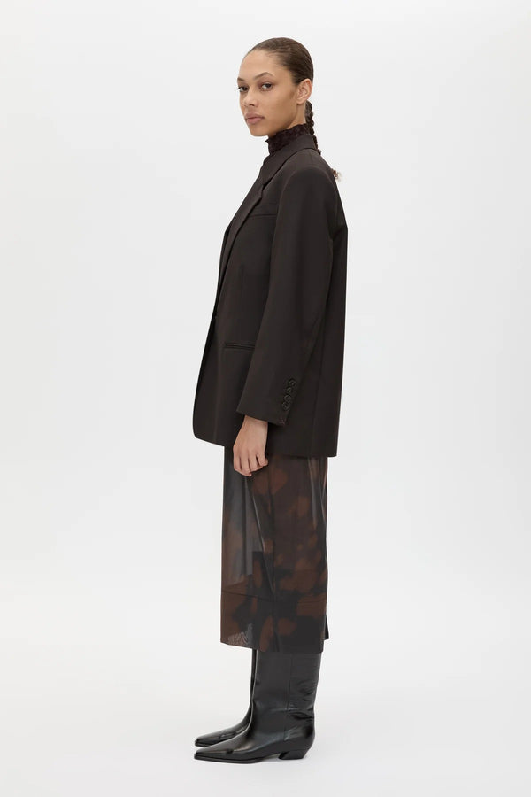 Saxony Oversized Blazer Espresso by Camilla and Marc - oversized blazer with structured shoulders and wool blend, designed for a polished modern look.