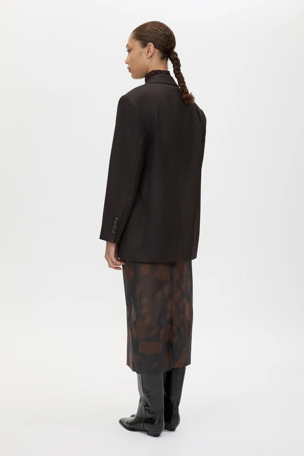 Saxony Oversized Blazer Espresso by Camilla and Marc - oversized blazer with structured shoulders and wool blend, designed for a polished modern look.