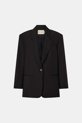 Saxony Oversized Blazer Espresso by Camilla and Marc - oversized blazer with structured shoulders and wool blend, designed for a polished modern look.