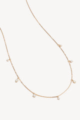 Scattered Light Choker by By Charlotte – 18k gold vermeil choker with cubic zirconia pendants on fine chain.