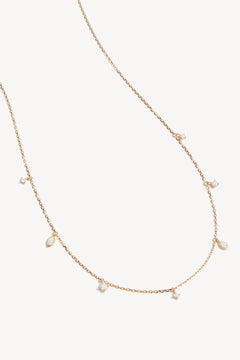 Scattered Light Choker by By Charlotte – 18k gold vermeil choker with cubic zirconia pendants on fine chain.