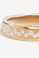 Scattered Light Ring by By Charlotte – 18k gold vermeil stacking ring with undulating crystal design.