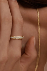Scattered Light Ring by By Charlotte – 18k gold vermeil stacking ring with undulating crystal design.