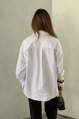 Sebastian Oversized Shirt White by Sneaky Link – a crisp cotton shirt with oversized fit and panel detail. Perfect for elevated styling.