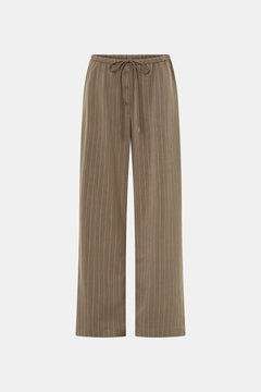 Sedona Stripe Pant Mocha Stripe by Camilla and Marc – relaxed striped pants with drawcord waist and fluid drape.