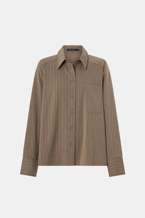 Sedona Striped Shirt Mocha Stripe by Camilla and Marc – relaxed striped shirt with raglan sleeves and soft drape.
