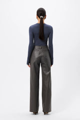 Sedona Top Sapphire by Mossman - ribbed jersey top with V neckline and thumbhole sleeves, designed for a sleek fitted look.