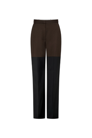 Vault Slim Pant Choc Black by Camilla and Marc, tailored high-rise pant with contrast panels, pressed seams, and a sleek, modern silhouette.
