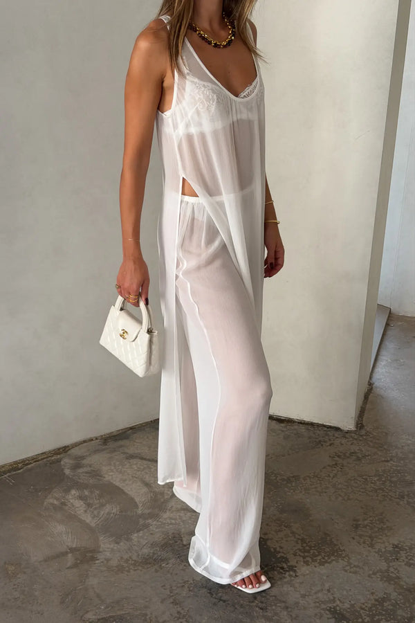 Sheer Tunic Dress White Maxi Dresses | Girls with Gems Sheer Tunic Dress White Maxi Dresses | Girls with Gems