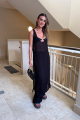 Sheer Tunic Dress Black by Sneaky Link – a sheer viscose tunic with relaxed fit and fluid drape. Perfect for layered styling.