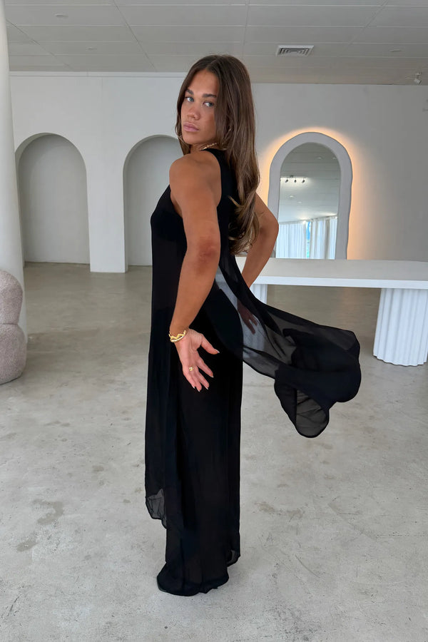 loose fit tunic dress Sneaky Link | Sheer Tunic Dress Black