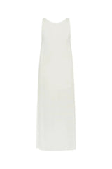 Sheer Tunic Dress White by Sneaky Link, a sheer viscose tunic with fluid drape and relaxed fit, perfect for layering on vacation or events