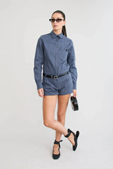 Shop the Dara Denim Shirt by Pfeiffer at Girls with Gems. A slim-fit denim shirt crafted from soft washed raw cotton denim.