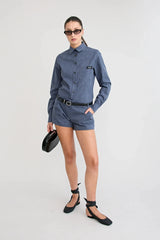 Shop the Dara Denim Short by Pfeiffer at Girls with Gems. A flattering A-line denim short crafted from soft washed raw cotton denim.