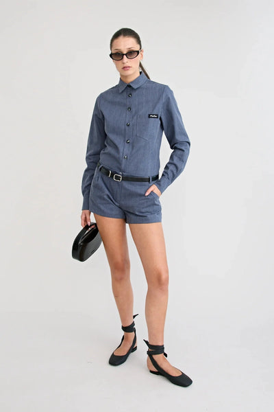 Shop the Dara Denim Short by Pfeiffer at Girls with Gems. A flattering A-line denim short crafted from soft washed raw cotton denim.