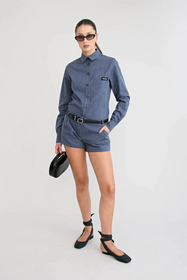 Shop the Dara Denim Short by Pfeiffer at Girls with Gems. A flattering A-line denim short crafted from soft washed raw cotton denim.