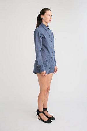 Shop the Dara Denim Short by Pfeiffer at Girls with Gems. A flattering A-line denim short crafted from soft washed raw cotton denim.