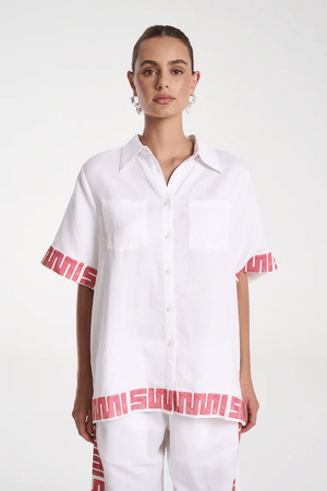 Sig Linen Shirt Neon Plaid by Summi Summi – a boxy shirt with plaid trim and relaxed fit. Perfect for everyday styling.