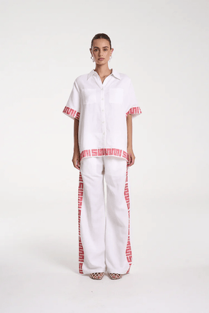 Sig Linen Shirt Neon Plaid by Summi Summi – a boxy shirt with plaid trim and relaxed fit. Perfect for everyday styling.