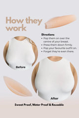 Silicon Nipple Covers with Adhesive by Bzez, ultra-thin breathable reusable silicone covers for seamless invisible coverage.
