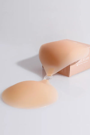 Silicon Sticky Bra Strapless by Bzez, an ultra-thin reusable adhesive silicone bra for seamless coverage under strapless and backless outfits.