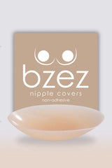Silicone Nipple Covers Non Adhesive by Bzez - seamless reusable silicone covers with curved contour fit for invisible wear under fitted clothing.