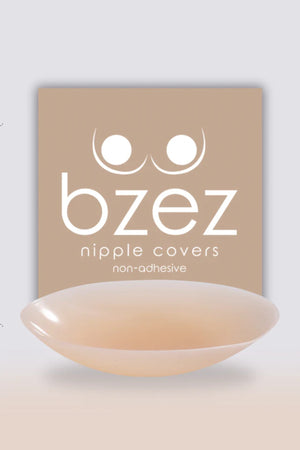 Silicone Nipple Covers Non Adhesive by Bzez - seamless reusable silicone covers with curved contour fit for invisible wear under fitted clothing.