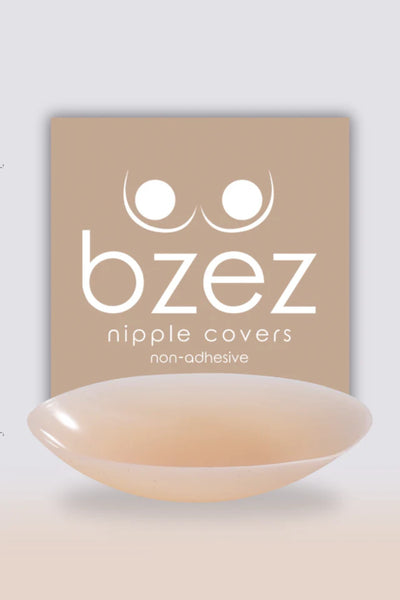 Silicone Nipple Covers Non Adhesive by Bzez - seamless reusable silicone covers with curved contour fit for invisible wear under fitted clothing.