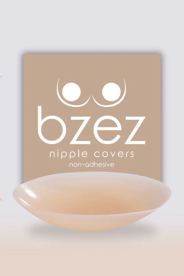 Silicone Nipple Covers Non Adhesive by Bzez - seamless reusable silicone covers with curved contour fit for invisible wear under fitted clothing.