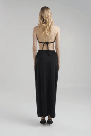 Sinara Maxi Skirt by Maygel Coronel, ruched maxi skirt with adjustable waist detail. Perfect for beach coverups or evening looks.
