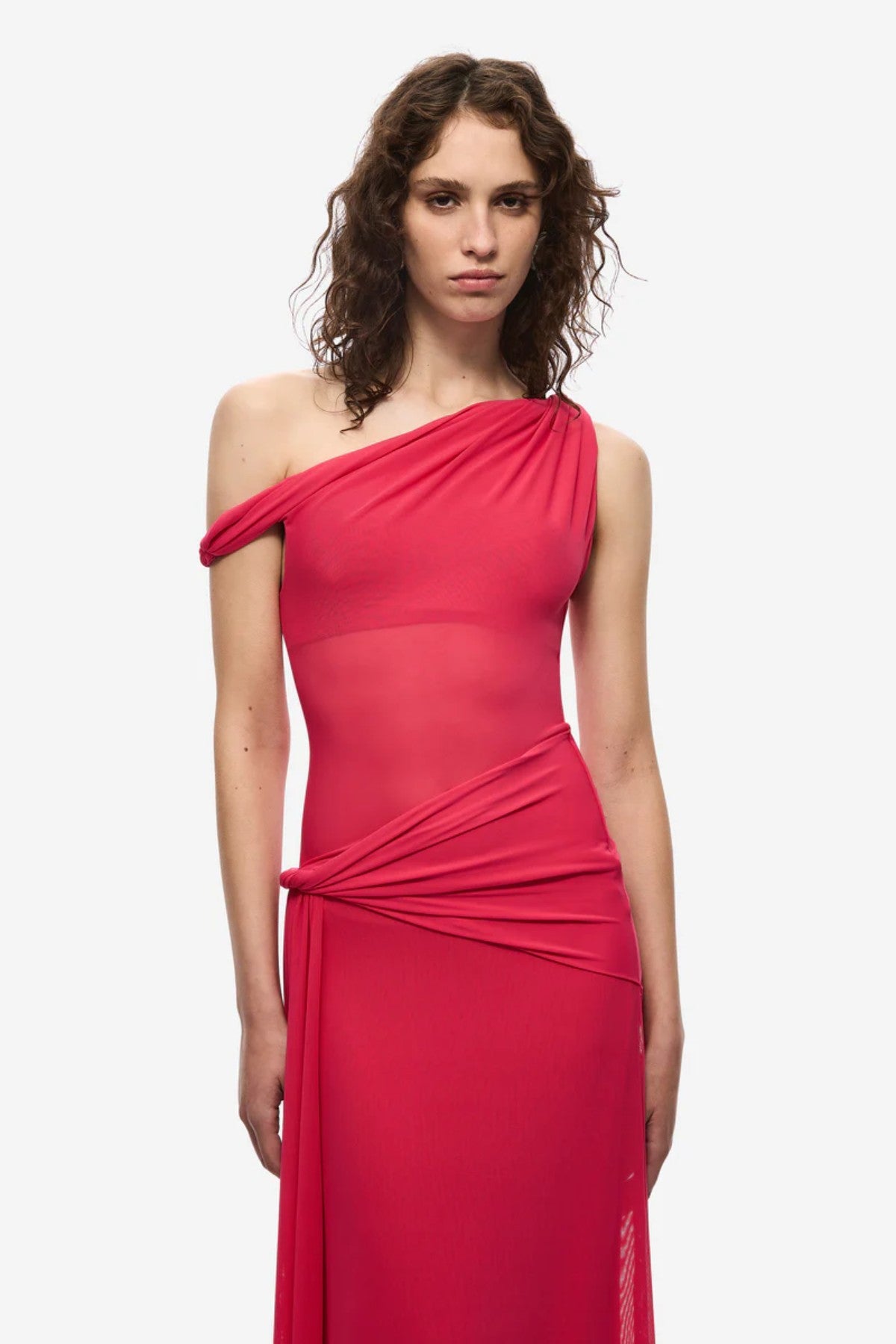 The Sisal Mesh Dress Bright Rose — Maxi Dresses